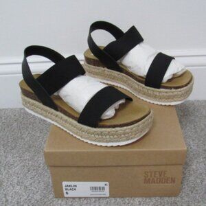 Steve Madden Jaklin Sandals Black 6 NIB